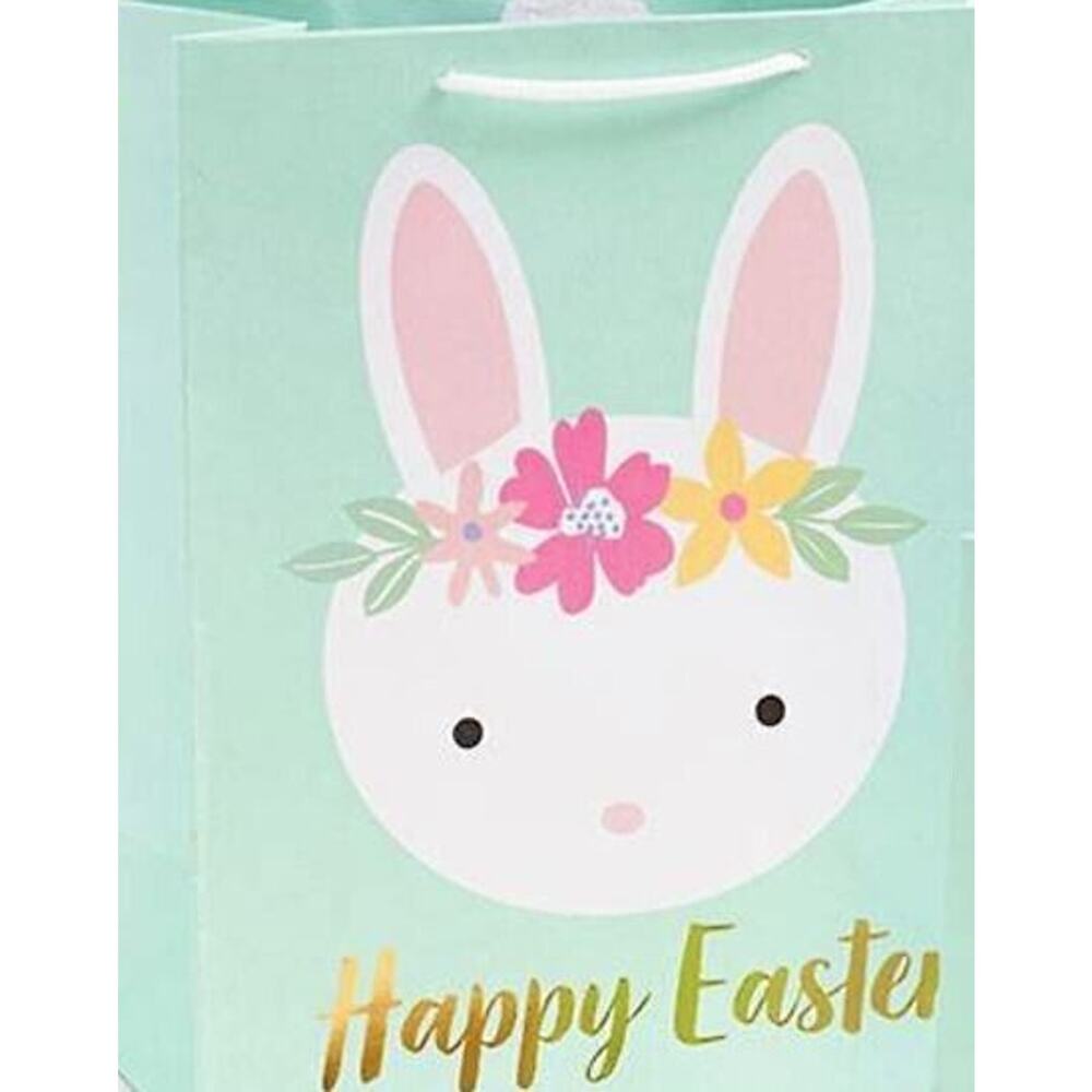 Happy Easter Bunny‎ Gift Bags Set of 3 by PaperSource 8"x4"x9.5" in Green Multi